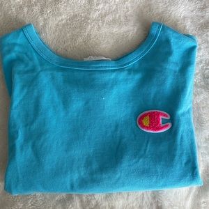 Blue Champion Cropped Shirt